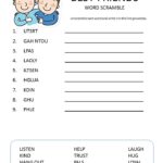 Best Friends word scramble for kids