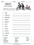 Bikes word scramble for kids