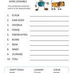 Chores word scramble for kids