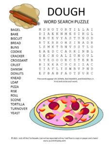 Dough Word Search Puzzle
