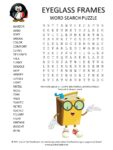Eyeglass Frames Word Search Puzzle