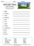 Nature Trails word scramble for kids