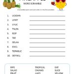 Pineapple word scramble for kids