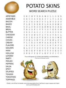 Potato Skins Word Search Puzzle