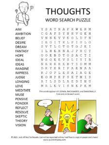 Thoughts Word Search Puzzle