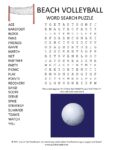 Beach Volleyball Word Search Puzzle