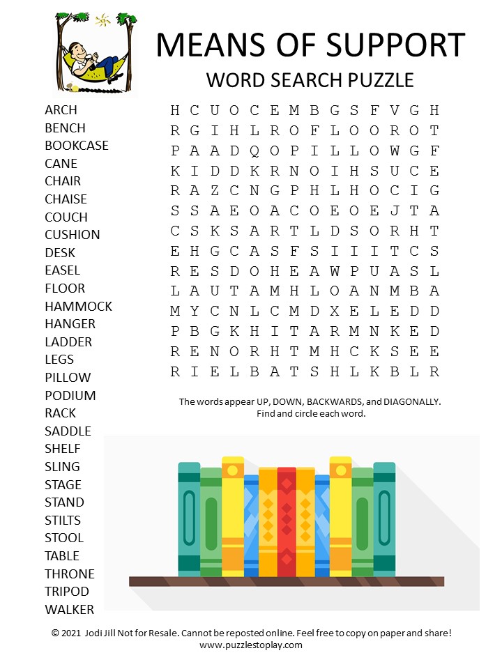 Means of Support Word Search Puzzle