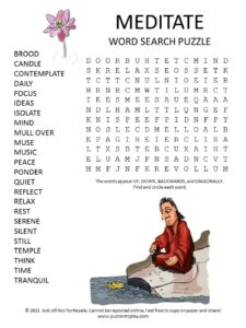 Meditate Word Search Puzzle