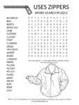 Zippers Word Search Puzzle