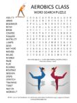 Aerobics Class Word Search Printable Puzzle