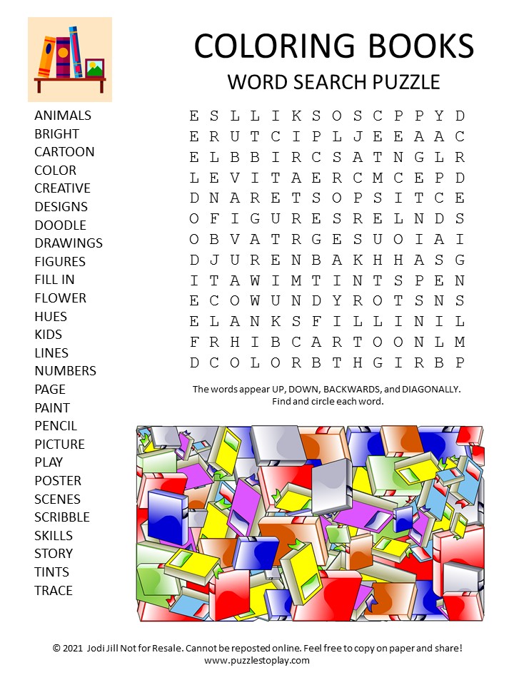 free coloring pages word search