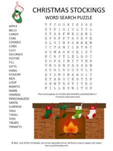 Hanging Stockings Word Search Puzzle