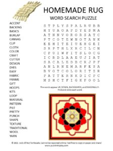Rug Word Search Puzzle