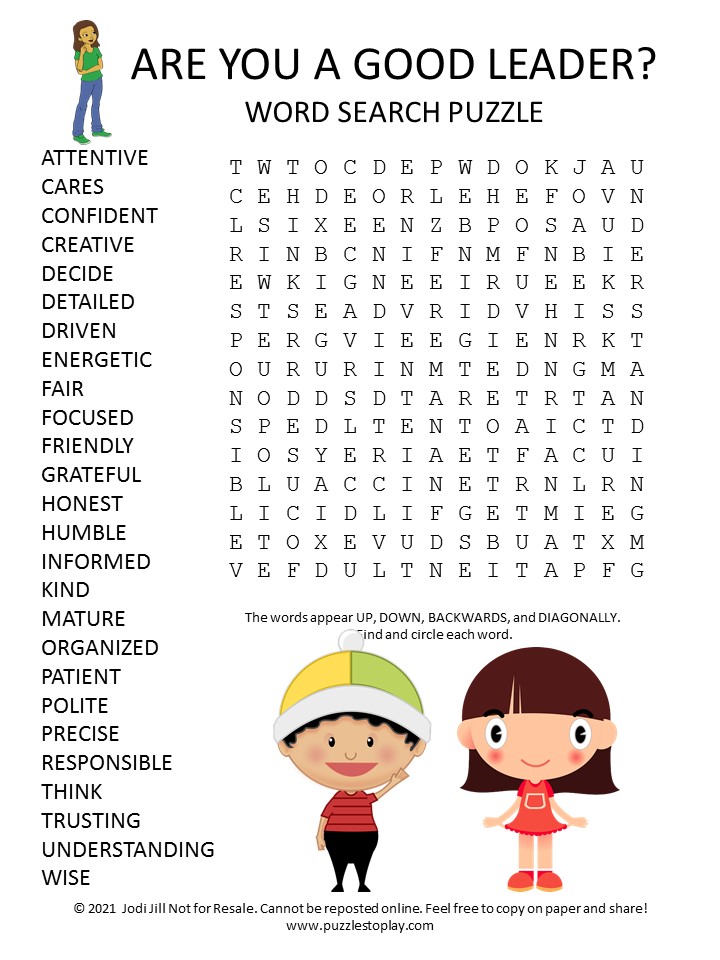 good leader word search puzzle puzzles to play