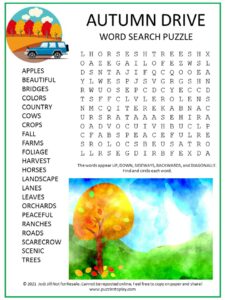Autumn Drive Word Search Puzzle