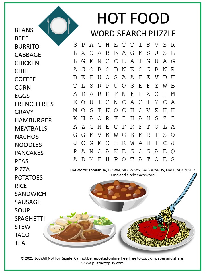 Canned Food Word Search Puzzle - Puzzles to Play