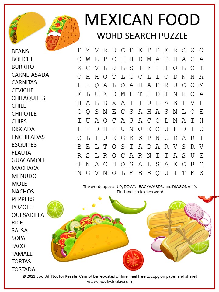 Printable - 10 Word Search Puzzle - Food Groups