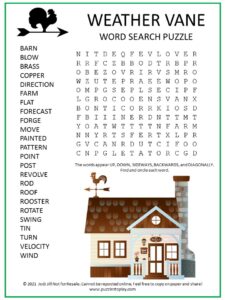 Weather Vane Word Search Puzzle