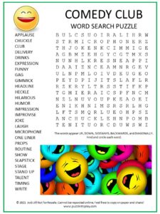 Comedy Club Word Search Puzzle