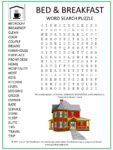 Bed and Breakfast Vacation Word Search Puzzle