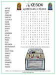 Jukebox Word Search Puzzle