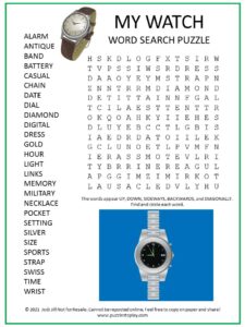 Watch Word Search Puzzle