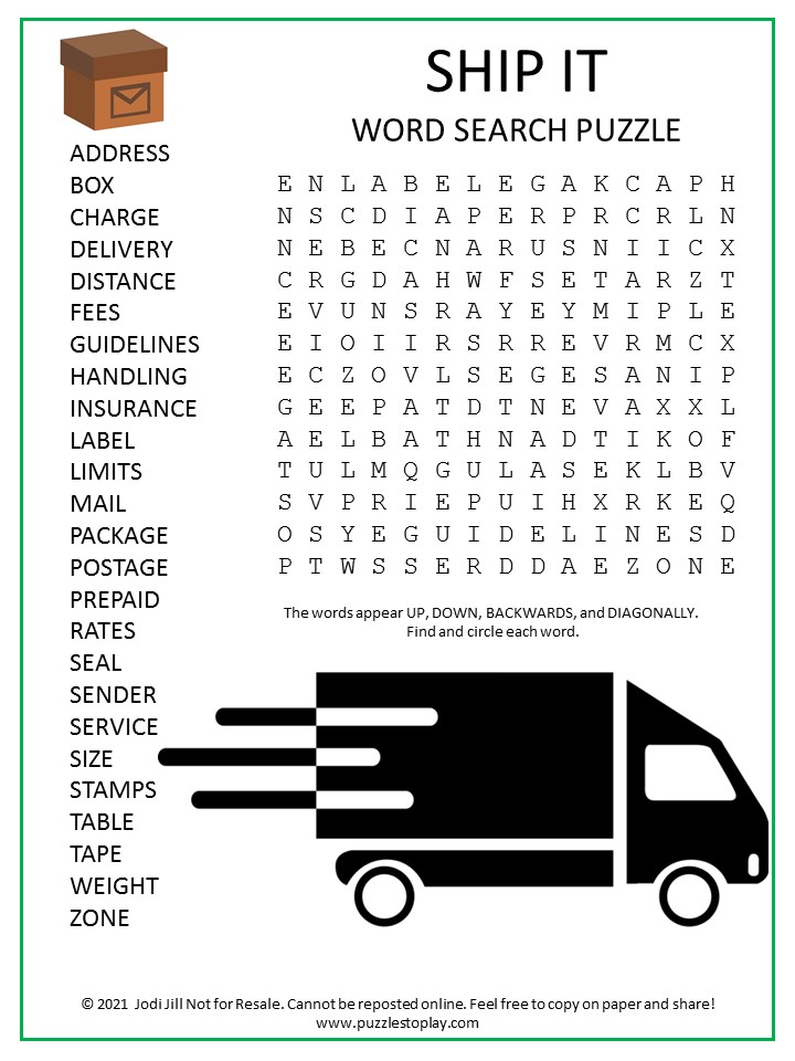 Ship Word Search Puzzle
