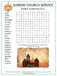 Sunday Church Service Word Search Puzzle