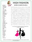High Fashion Word Search Puzzle