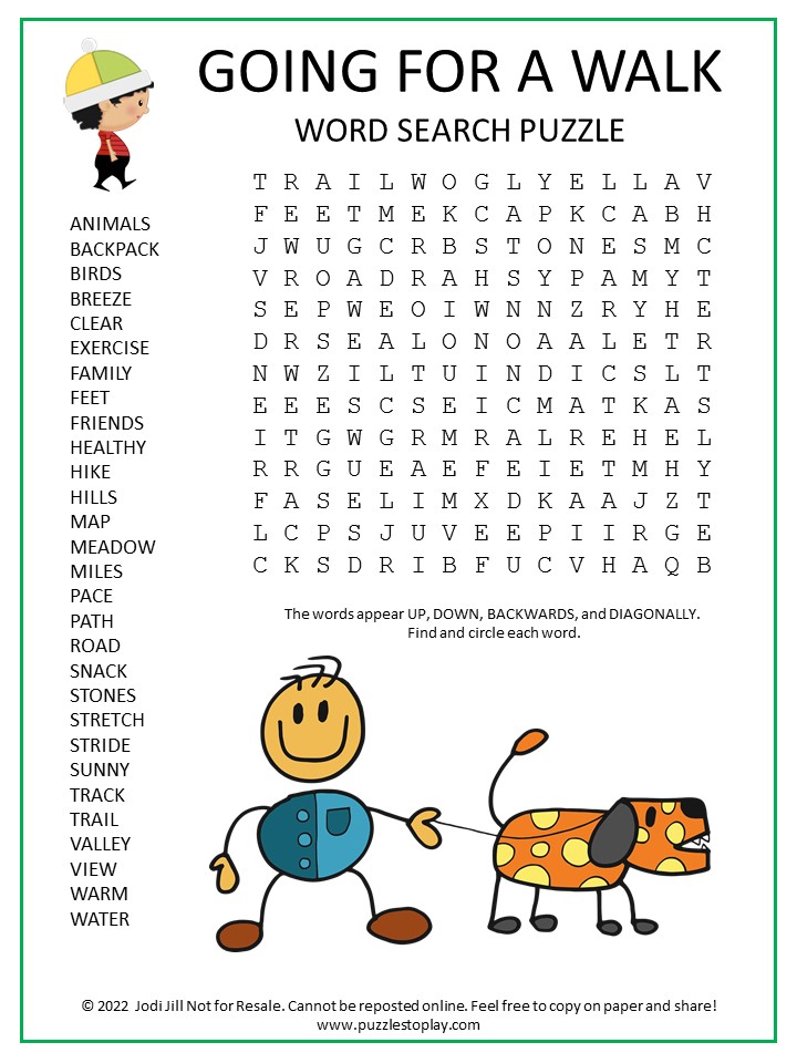 Exercise Word Search Puzzle