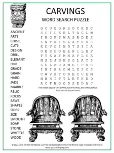Carvings Word Search Puzzle