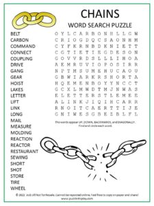 Chains Word Search Puzzle