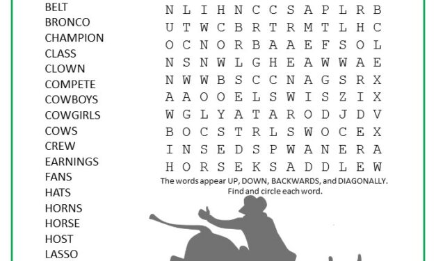 Rodeo Word Search Puzzle