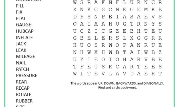 Tires Word Search Puzzle
