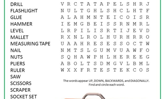 Toolbox Word Search Puzzle