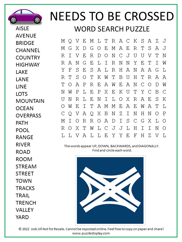 Everything to be Crossed Word Search