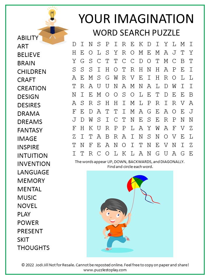 Imagination Word Search Puzzle