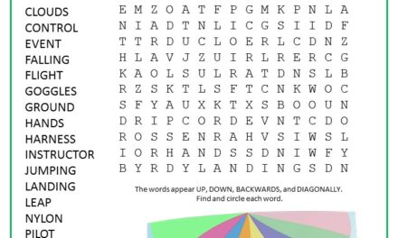 Parachute Jump Word Search Puzzle
