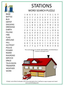 Stations Word Search Puzzle