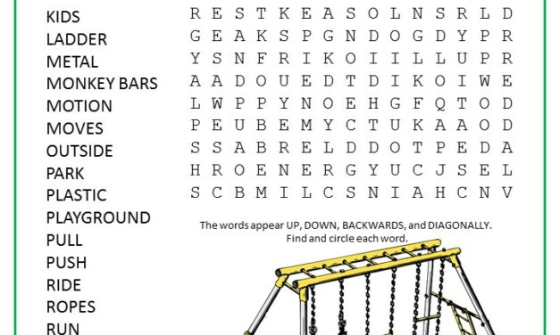 Swing Set Word Search Puzzle