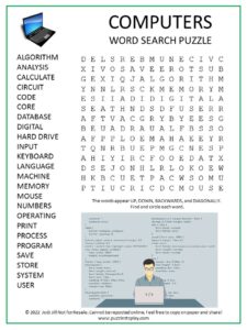 Computers Word Search Puzzle
