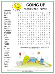 Going UP Word Search Puzzle