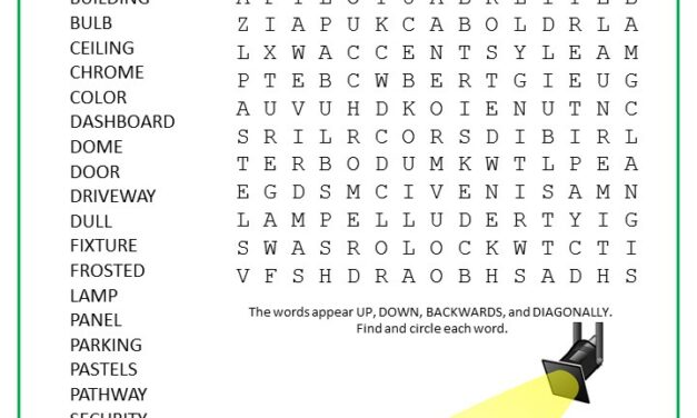 Lights on Word Search Puzzle