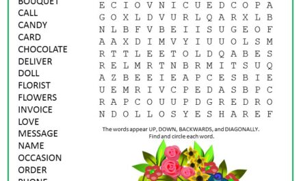 Sending Flowers Word Search Puzzle