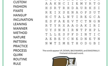 Old Habits Word Search Puzzle