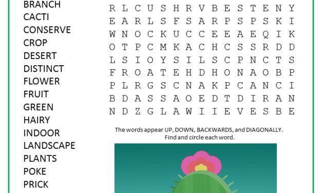 Cactus Word Search Puzzle