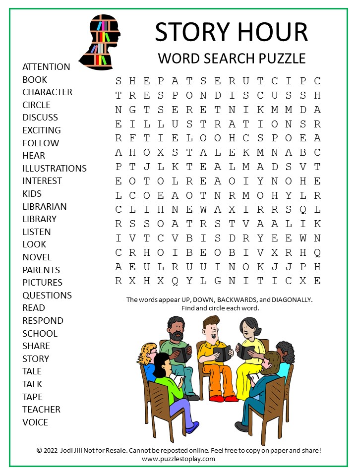 Story Hour Word Search Puzzle