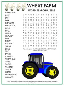 Wheat Farm Word Search Puzzle