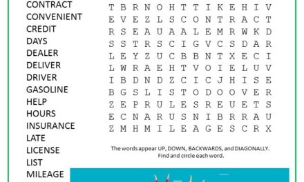 Car Rental Word Search Puzzle