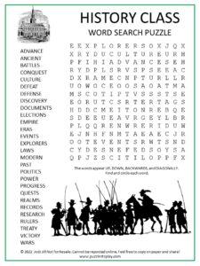 History Class Word Search Puzzle